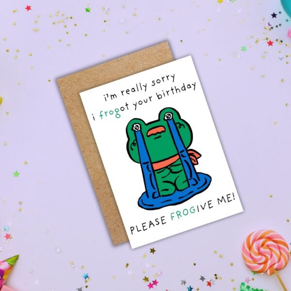 Funny Belated Birthday Card - I Frogot Your Birthday