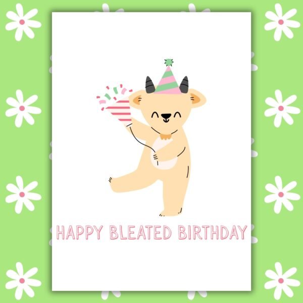 Funny Belated Birthday Card - Happy Bleated Birthday