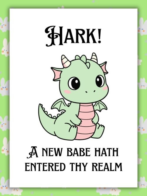 Medieval New Baby Card – Dragon