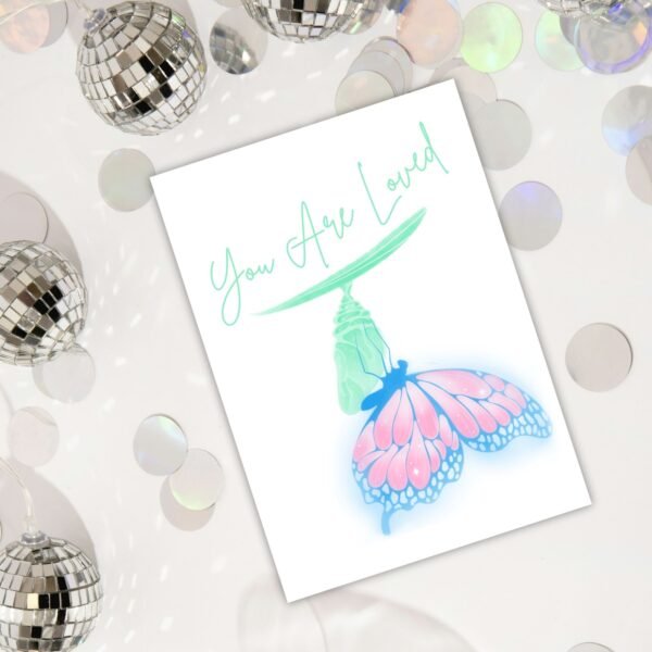 Loved Butterfly Transgender DOV Card (2) You Are Loved – Trans Pride Butterfly Card