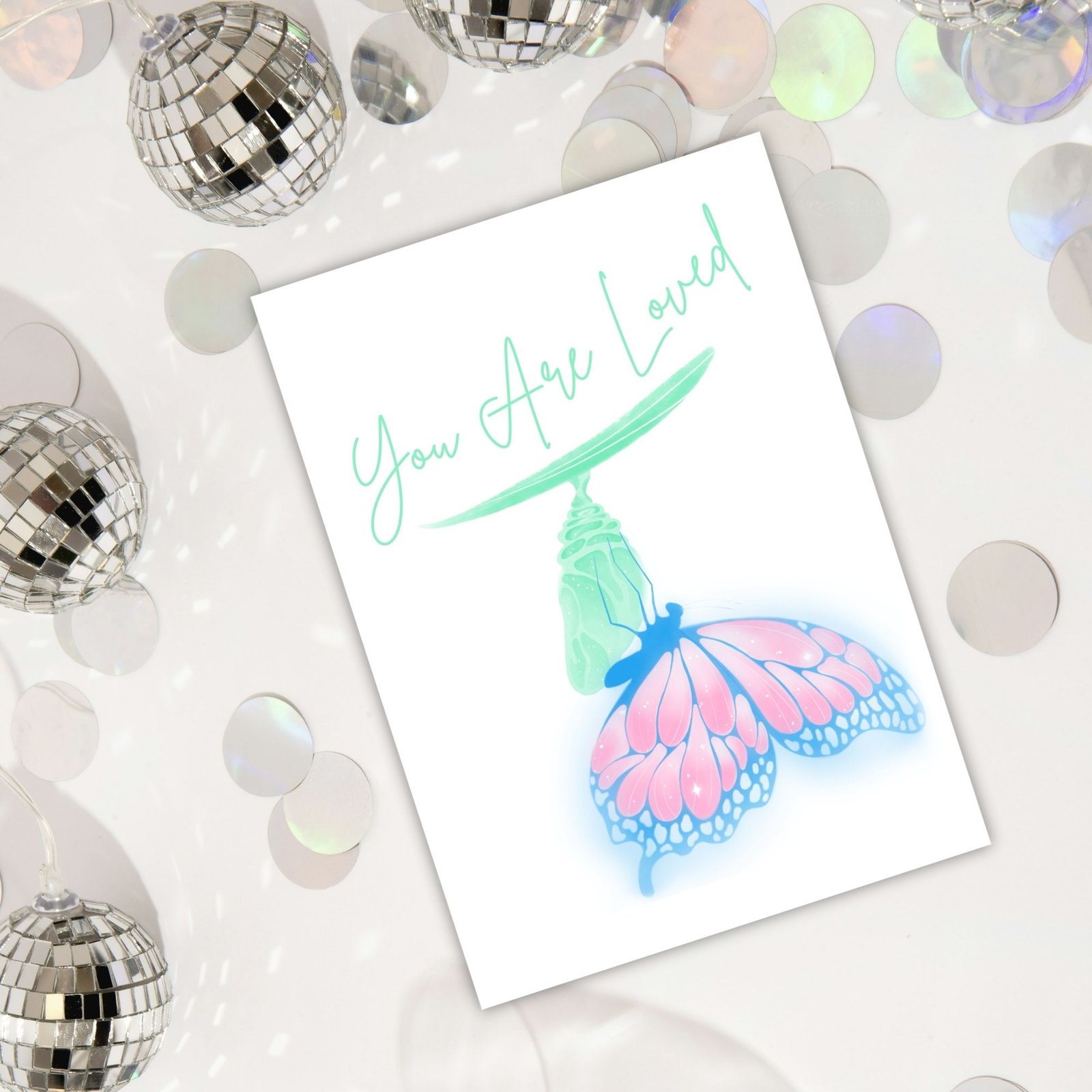 You Are Loved – Trans Pride Butterfly Card - Image 3