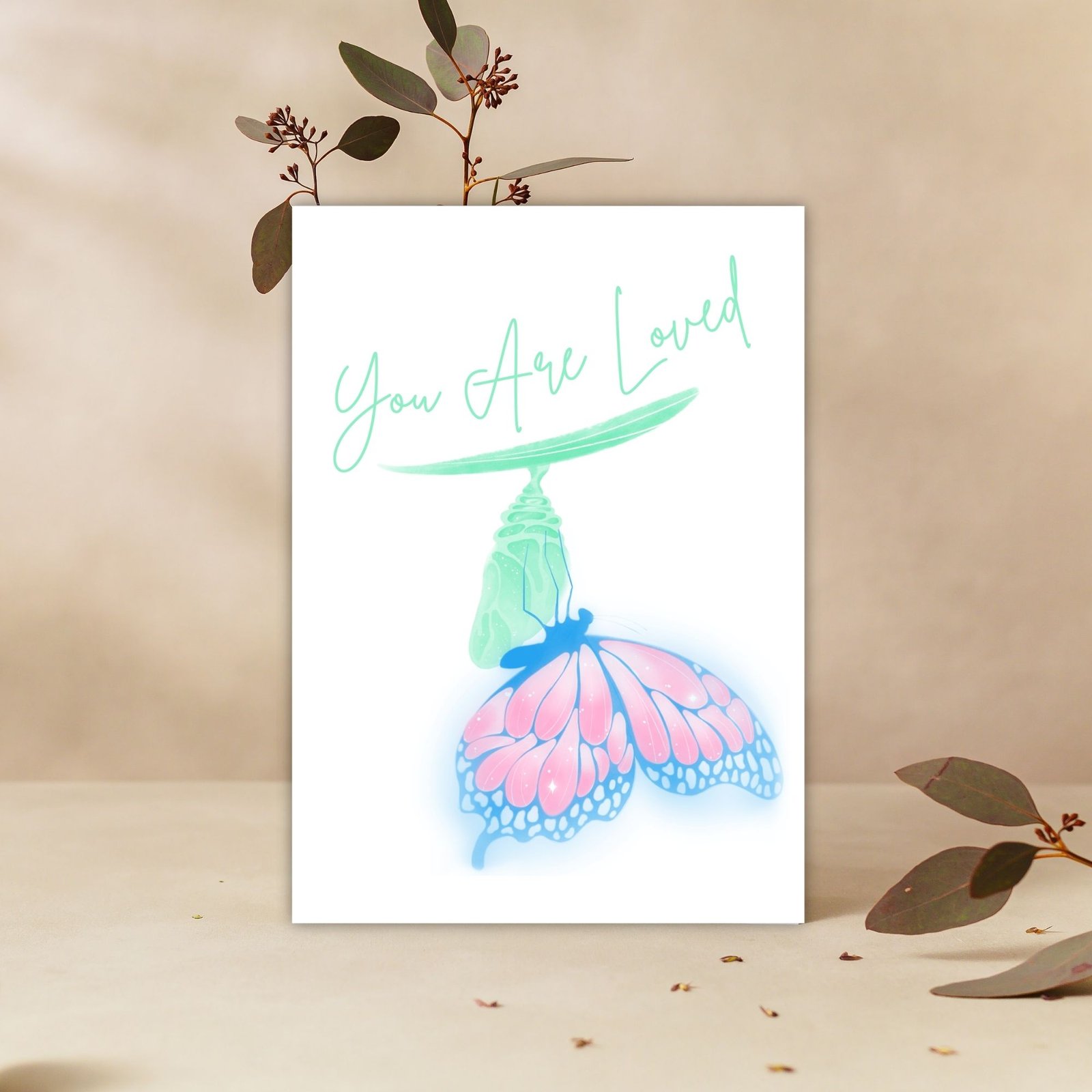 You Are Loved – Trans Pride Butterfly Card - Image 4