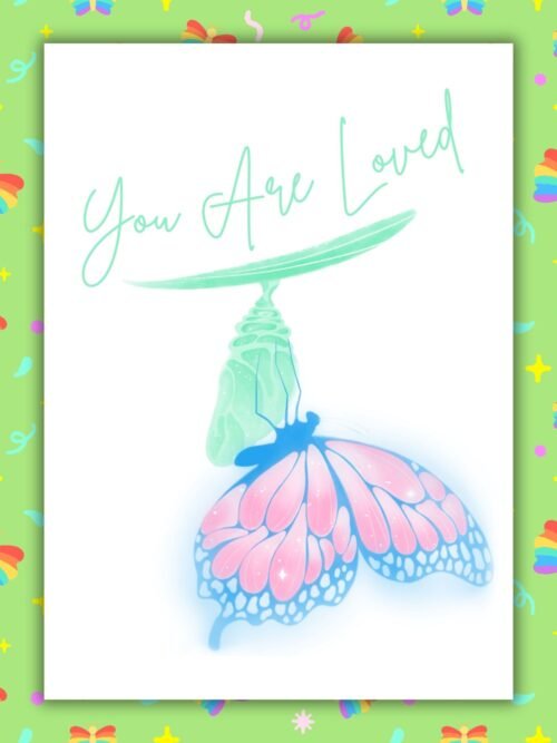 You Are Loved – Trans Pride Butterfly Card