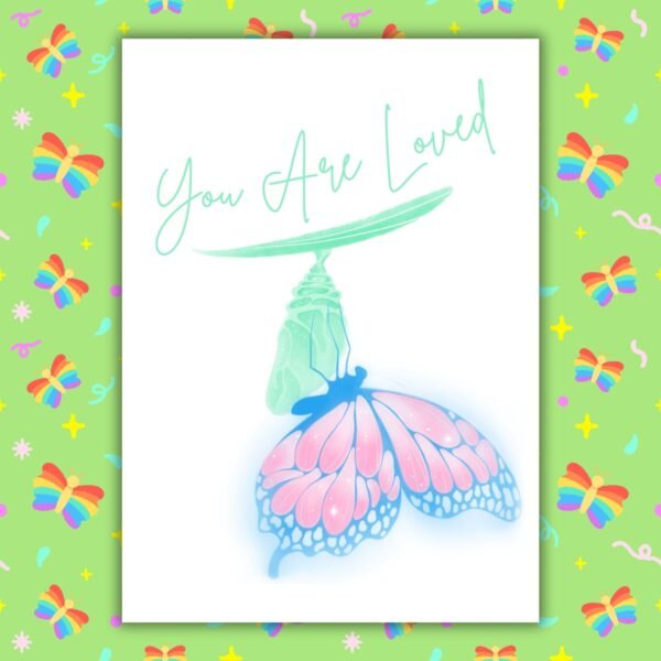 Loved Butterfly Transgender DOV Card You Are Loved – Trans Pride Butterfly Card