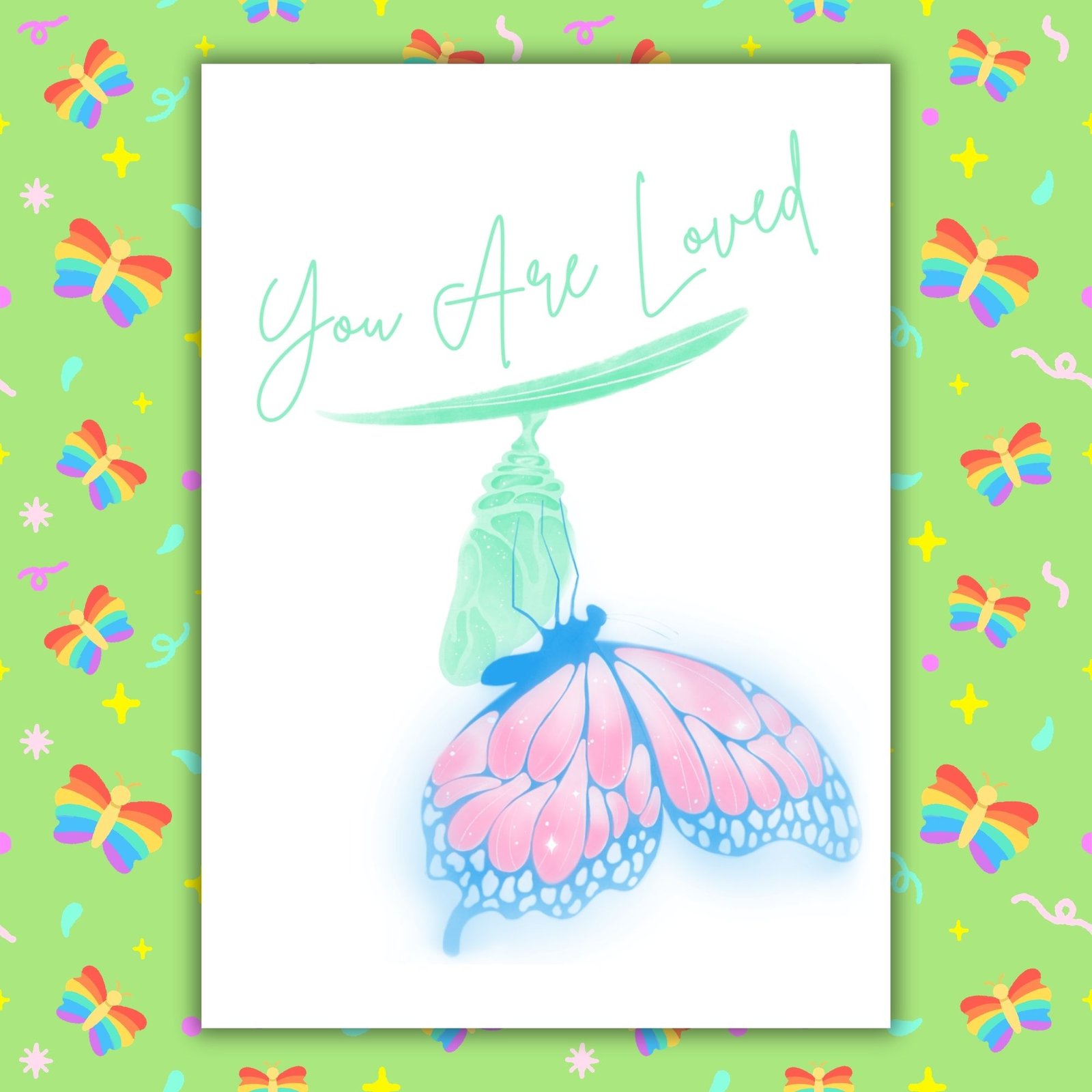You Are Loved – Trans Pride Butterfly Card