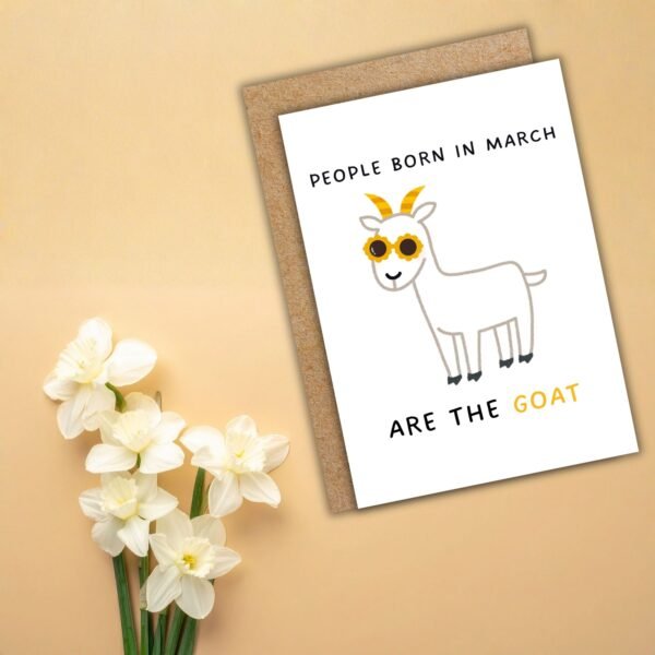 March Goat Birthday (1) Funny March Birthday Card - GOAT