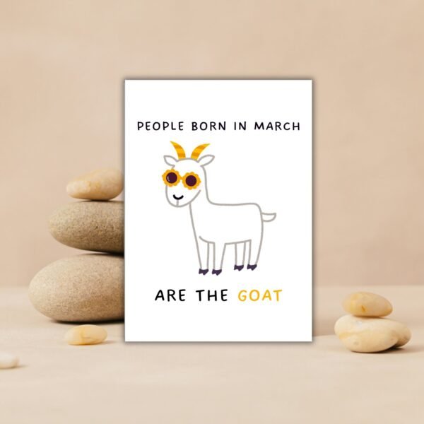 March Goat Birthday (3) Funny March Birthday Card - GOAT