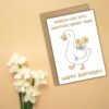 March Birthday Card - Goose With Daffodils
