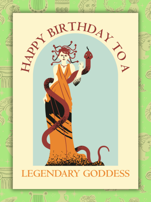 Medusa Greek Mythology Birthday Card – Happy Birthday To A Legendary Goddess