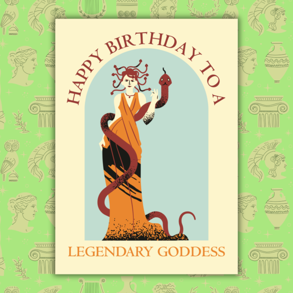 Medusa Goddess Card Medusa Greek Mythology Birthday Card – Happy Birthday To A Legendary Goddess