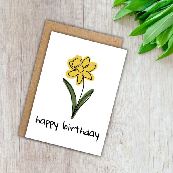 Simple Daffodil Birthday (2) Daffodil March Birthday Card