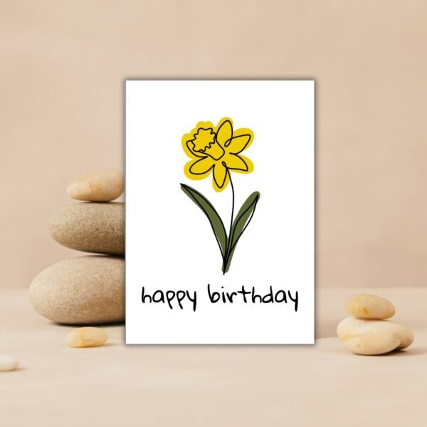 Simple Daffodil Birthday (3) Daffodil March Birthday Card