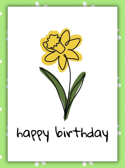 Simple Daffodil Birthday Daffodil March Birthday Card