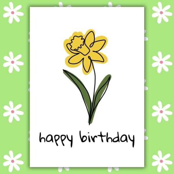 Simple Daffodil Birthday Daffodil March Birthday Card