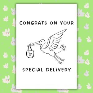 Stork New Baby Card – Minimalist New Baby Card