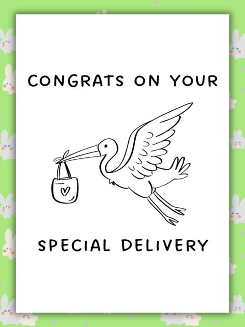 Stork New Baby Stork New Baby Card β Minimalist New Baby Card