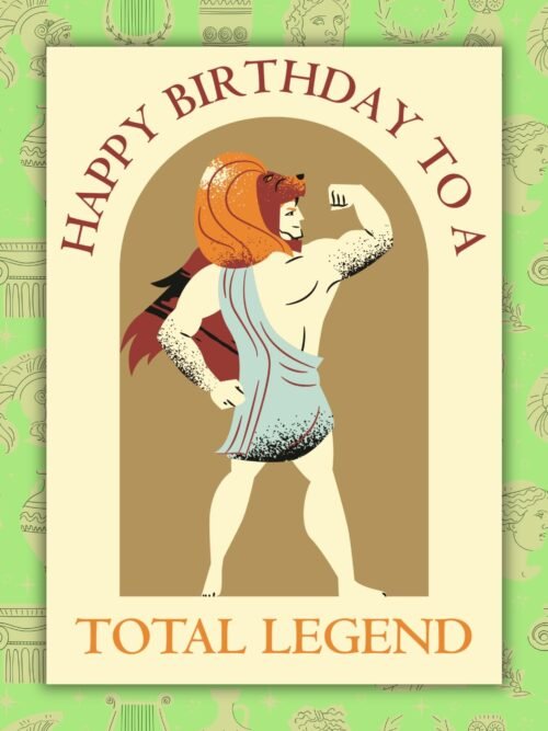 Greek Mythology Heracles Birthday Card – Happy Birthday To A Total Legend