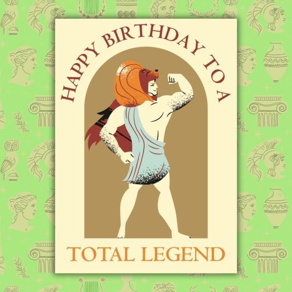 Greek Mythology Heracles Birthday Card – Happy Birthday To A Total Legend