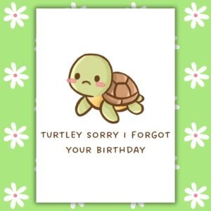 Funny Belated Birthday Card – Turtley Sorry I Forgot Your Birthday