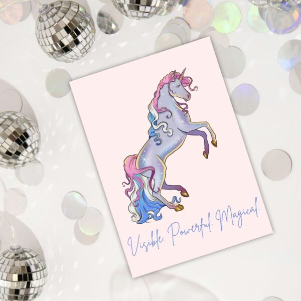 Unicorn Transgender DOV Card (2) Visible. Powerful. Magical. – Trans Pride Unicorn Card