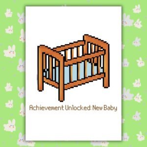 Achievement Unlocked: New Baby – Gamer New Baby Card