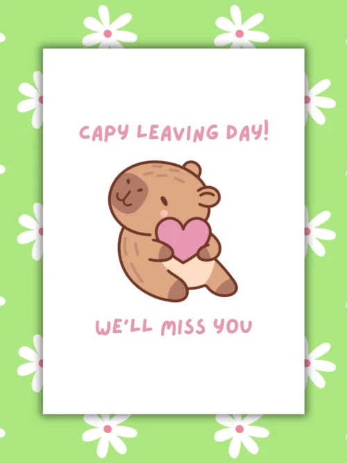 capy leaving 1 Capybara Leaving Card - Capy Leaving Day