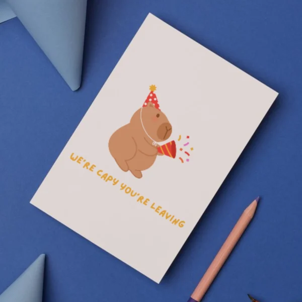 capy leaving card 2 Funny Leaving Card - We’re Capy You’re Leaving