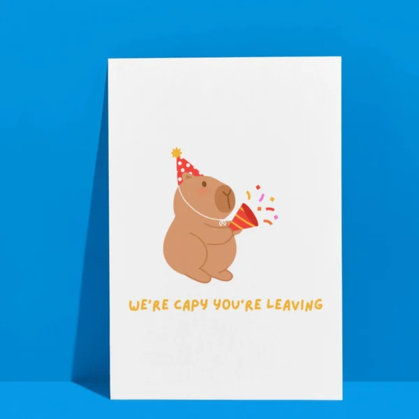 capy leaving card 3 Funny Leaving Card - We’re Capy You’re Leaving