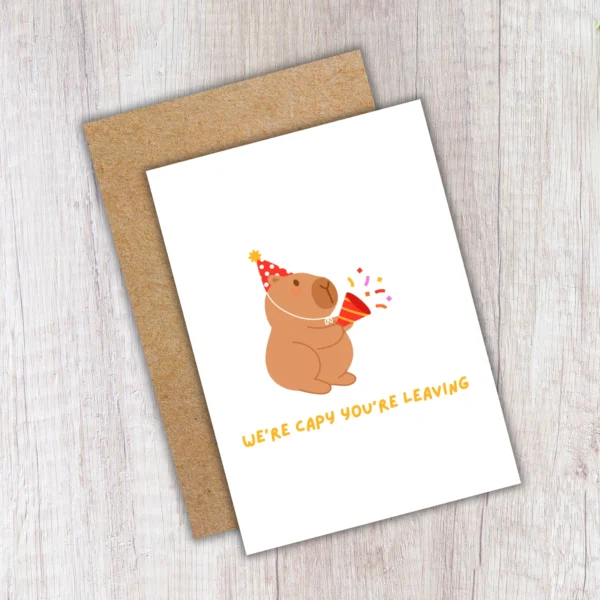 capy leaving card 4 Funny Leaving Card - We’re Capy You’re Leaving