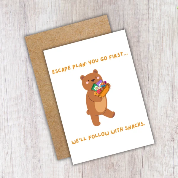 leaving escape plan 4 Funny Leaving Card - You Go First… We’ll Follow With Snacks