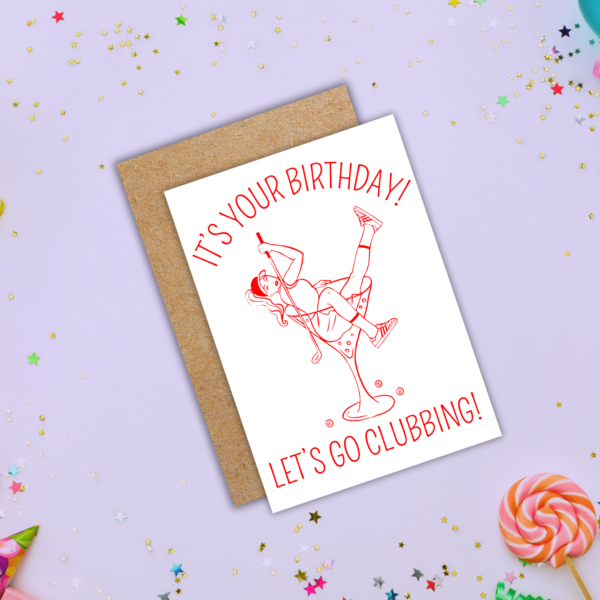 Women’s Golf Birthday Card – Let’s Go Clubbing
