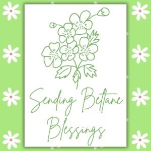 Sending You Beltane Blessings Card – Hawthorn Blossom Illustration