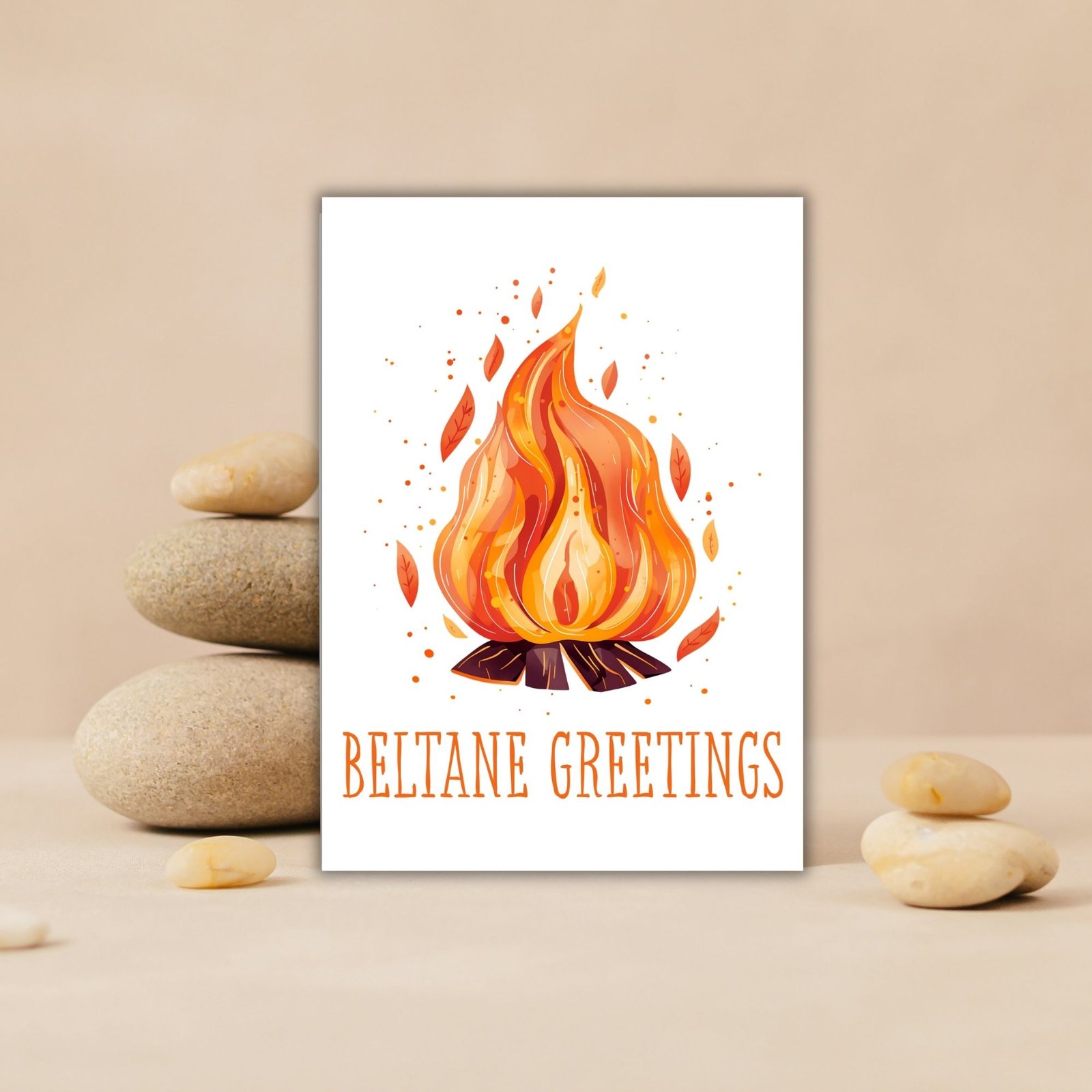 Beltane Greetings Card – Bonfire Illustration - Image 4