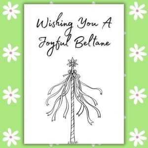 Wishing You a Joyful Beltane Card – Maypole Illustration