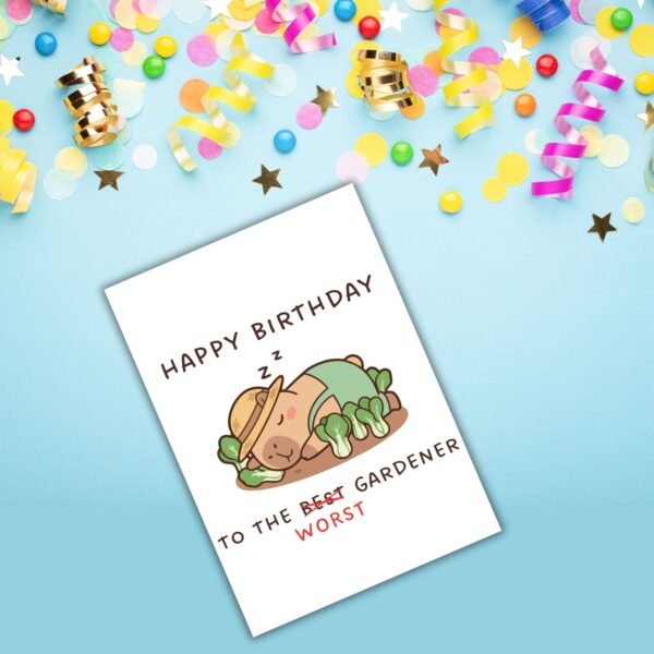Funny Gardener Birthday Card – Best Worst Gardener