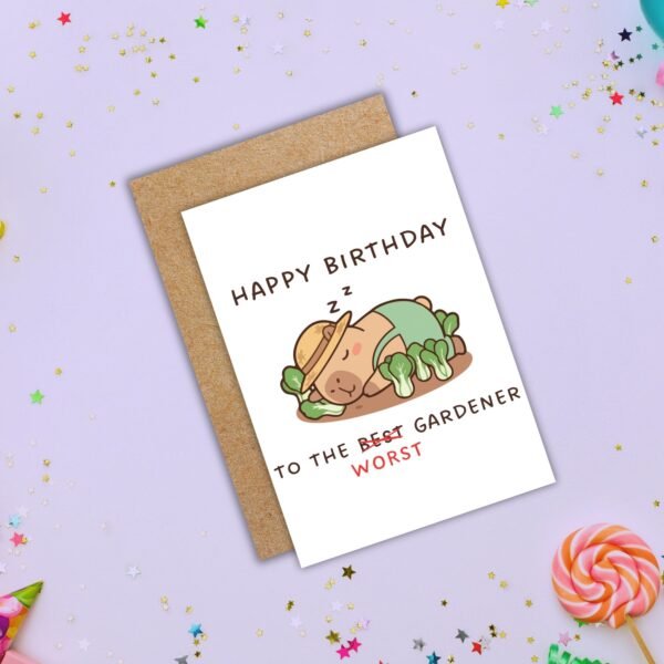 Funny Gardener Birthday Card – Best Worst Gardener