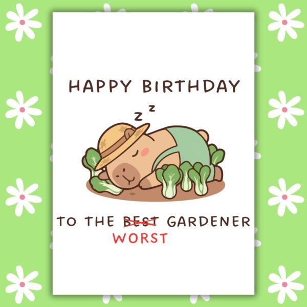 Funny Gardener Birthday Card – Best Worst Gardener