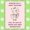 Goose Book Lover Birthday Card