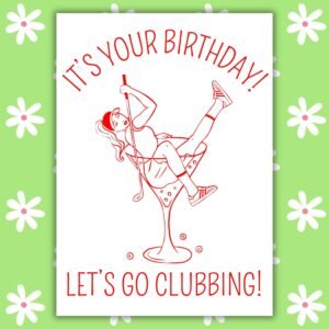 Women’s Golf Birthday Card – Let’s Go Clubbing
