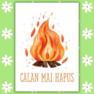 Calan Mai Hapus Card - Bonfire Design