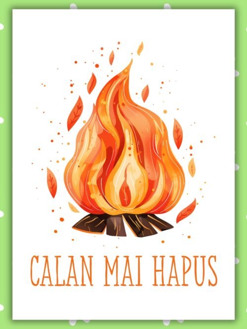 Calan Mai Hapus Fire Calan Mai Hapus Card - Bonfire Design