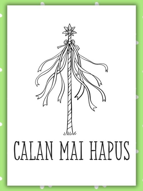 Calan Mai Hapus Maypole Calan Mai Hapus Card - Maypole Design