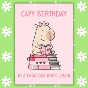 Capy Birthday – Book Lover Birthday Card
