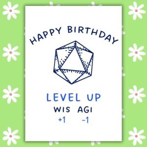 DND Birthday Card - Level Up Gamer Birthday Card