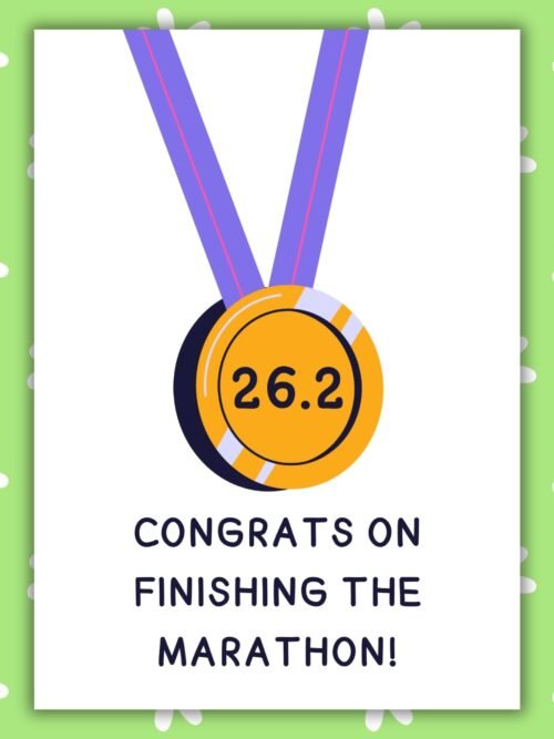 Marathon Congrats Medal Card Marathon Congratulations Card - 26.3 Medal Card