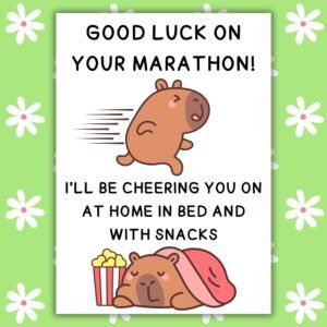 Funny Marathon Good Luck Card - Capybara