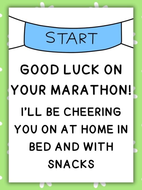 Marathon Snacks Card 1 Funny Marathon Good Luck Card