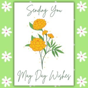 Sending You May Day Wishes Card – Marigold Illustration