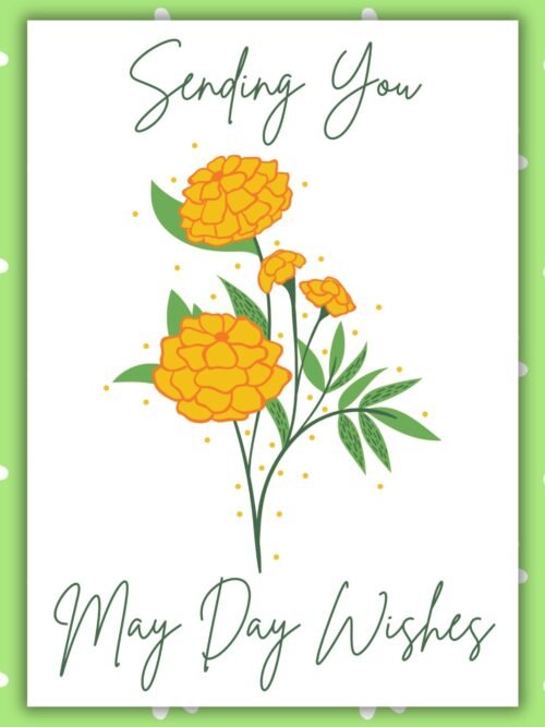 Sending You May Day Wishes Card – Marigold Illustration