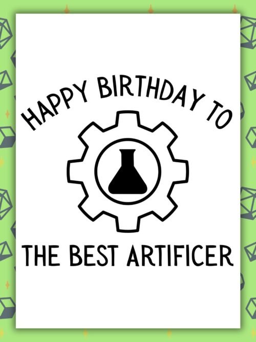 DND Best Artificer Card (2) Artificer Birthday Card | D&D & Baldurβs Gate Fantasy Gamer Card